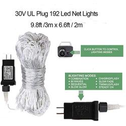 LED Net Lights Christmas Day Decrotion, 200 LED 9.8ft x 6.6ft Fairy String Decorative Mesh Light Warm White for a Wedding Cocktail Party Birthday BBQ Bistro Cafe by YIZHOUER