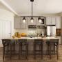 Rustic Glass Kitchen Island Lighting, Clear Seeded Glass Linear Chandelier, 3 Lights Adjustable Rod Industrial Pendant Light Fixture for Kitchen Island Dining Room Farmhouse, Oil Rubbed Bronze