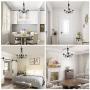 LALUZ Black Chandelier Farmhouse Rustic 5-Light Fixture with 2-Layer for Dining & Living Room, Bedroom, Kitchen and Foyer