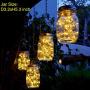 Solar Mason Jar Hanging Lights, 8 Pack 30 LEDs(Jar & Hangers Included) String Fairy Lights Glass Solar Laterns Table Lights,Great Outdoor Lamp Décor for Patio Garden Yard Deck Floor and Lawn
