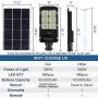 Sunlement 300W LED Solar Street Lights, Outdoor Dusk to Dawn Pole Lights with Remote Control, 660 LEDs, Waterproof, for Parking Lot, Pathway, Garden, Yard, Patio(Cool White)