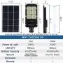 Sunlement 300W LED Solar Street Lights, Outdoor Dusk to Dawn Pole Lights with Remote Control, 660 LEDs, Waterproof, for Parking Lot, Pathway, Garden, Yard, Patio(Cool White)