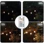 BRTLX Outdoor LED String Light, 100Ft Color Changing RGBW Dimmable Waterproof Commercial Grade Hanging Patio String Lights with 32 Shatterproof Bulbs(2 Spare Bulbs) for Backyard Garden Party (100FT)