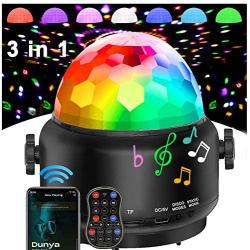 Disco Lights Bluetooth Speaker,USB Party Lights Sound Activated,3 in 1 Remote Control Halloween Mini Disco Ball Light,LED Night Light for DJ,Xmas Parties,Pool,Club,Home,Church,Karaoke,Wedding