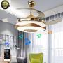 42 Inch Bluetooth Ceiling Fans with Lights and Remote Control, Retractable Chandelier Fan Lighting with Speaker Play Music 7 Colorful Dimmable Fixture for Living/Dining Room 36W