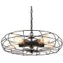 YOBO Lighting Industrial Chain Hanging Pendant Light Chandelier, 5-Light Oil Rubbed Bronze