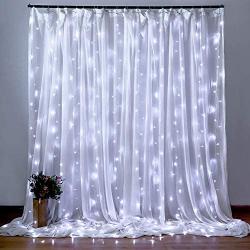 Dooit 9.8ft6.5ft300LED Curtain String Lights 8 Modes 29v UL Plug in for Christmas Party Wedding Ceremony Home Garden Bedroom Indoor/Outdoor Decorations （White）