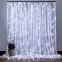 Dooit 9.8ft6.5ft300LED Curtain String Lights 8 Modes 29v UL Plug in for Christmas Party Wedding Ceremony Home Garden Bedroom Indoor/Outdoor Decorations （White）