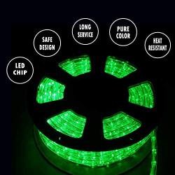 walsport 100ft LED Rope Lights Connectable Decorative Waterproof String Light for Indoor Outdoor Party Christmas Halloween Business, 110v 1080LEDs Green