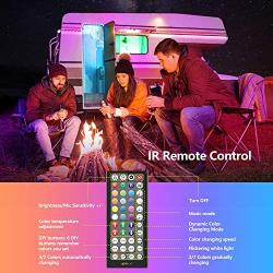 25ft LED Strip Lights, APP Control Music Sync Color Changing LED Light Strip, SMD 5050 RGB LED Tape Lights with IR Remote (APP+Remote+Mic+3-Button Switch).