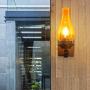 LITFAD Industrial Retro Wall Light Fixtures Dining Room Hallway Kerosene Wall Lamp Metal and Glass Single Light Vintage Style LED Wall Sconce Lighting Bedside Lamp