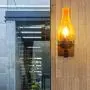 LITFAD Industrial Retro Wall Light Fixtures Dining Room Hallway Kerosene Wall Lamp Metal and Glass Single Light Vintage Style LED Wall Sconce Lighting Bedside Lamp