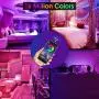 LED Strip Lights, IWVMEM 32.8ft RGB 300 LEDs SMD5050 Flexible Light, IP65 Waterproof Music Sync Color Changing Tape Lights, 24-Key Remote Control + Bluetooth APP Control, for Home Party Decoration