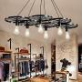 TFCFL Rustic Hanging Chandelier Fixture Wagon Wheel Ceiling Pendant Lamp Lighting E27 Farmhouse Retro 6 Lights for Cabin Kitchen Island Dining Room Bedroom and Foyer (Black)