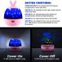 ComfyDegree Room Ocean Night Light Projector, Bedroom 360° LED Timer Control Rotating Projection Lamp with Rabbit Ears (Pink)