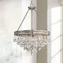 Regina Brushed Nickel Pendant Chandelier 19'' Wide Clear Crystal Baubles 3-Light Fixture for Dining Room House Foyer Kitchen Island Entryway Bedroom Living Room - Vienna Full Spectrum