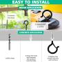 OUTCREATOR 20 Pack Q-Hanger Hooks,Wall Mount Ceiling Screw Hook,String Lights Hanger Hooks,Easy Release,Outdoor Wire and Fairy Lights,Plants,Wind Chimes,Decoration Hanging,Safety Buckle Design