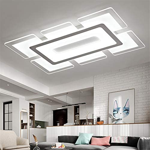 BAYCHEER Modern Flush Mount Ceiling Light Rectangular LED Ceiling Light Minimalist Decoration Ultra-Thin Chandelier Ceiling Lamp for Bedroom, Living Room 23.5inch Cool Light