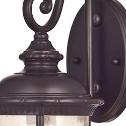 Westinghouse Lighting 6230600 New Haven One-Light Exterior Wall Lantern on Steel with Clear Seeded Glass, Oil Rubbed Bronze Finish