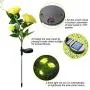 Solar Lawn Light rose2 Pack（6 Heads）,Rose Solar Energy Outdoor Garden Light, Garden Light Outdoor Decoration, Outdoor Light Pile,Solar energyStatue lamp， Garden Stakes Decorative,Lawn Garden，Rose