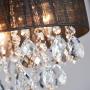 Saint Mossi 11'' Black Chrome Modern K9 Crystal Chandelier Lighting LED 3-Light Ceiling Light Fixture Pendant Lamp for Dining Room Bathroom Raindrop Light Fixture