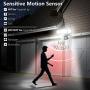 Solar Lights Outdoor, AmeriTop Super Bright LED Solar Motion Sensor Lights with Wide Angle Illumination; 1600LM 6000K, 3 Adjustable Heads, IP65 Waterproof Outdoor Security Lighting (Black)