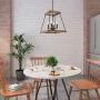 KSANA Farmhouse Chandelier, Vintage Foyer Faux Wood Lantern Light Fixtures Hanging, 4-Light Pendant Lighting for Kitchen Island, Dining Room, Hallway and Entryway