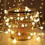 33 Feet 100 Led Mini Ball String Lights, Fairy Lights with Remote, 8 Lighting Modes and Timer Function for Bedroom, Garden, Patio, Wedding, Christmas Tree, Warm White