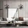 Vikashing 4-Light Farmhouse Chandeliers Industrial Pendant Lighting Ceiling Light Fixture Black Hanging Light for Dining Room Kitchen Island Living Room Bedroom Foyer ETL Listed