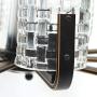 Crystal Chandelier Gradient Color Pendant Light Glass Lampshade Chandelier Modern Hanging Ceiling Light Fixture Metal Hanging Lamp for Dining Living Rooms Kitchen