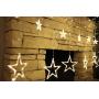 2Packs 12Stars 138LED Window Curtain String Lights Fairy Lights 8 Flashing Modes Decoration Remote Control for Christmas Home Holiday Festival Party Wedding Bedroom Indoor Outdoor Decor (Warm White)