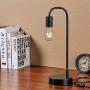Keymit 3 Way Dimmable Edison Industrial Lamp, Bedside Lamp, Warm LED Table Lamp for Bedroom Living Room, Nightstand Black Lamps, A19 8W 2200K Clear LED Filament Bulb Included