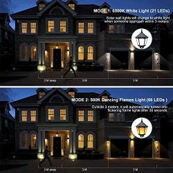 Solar Lights Outdoor Decorative - ALOVECO 2 in 1 Solar Wall Sconce, Solar Torch Lights with Flickering Flame, 87 LEDs Solar Motion Case of 2 Packs