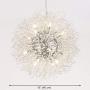 LITFAD 16'' Wide Crystal Pendant Light Anti-Glare LED Dandelion Chandelier Modern Style Ceiling Hanging Light in Chrome for Dining Room Reception Cafe Clothes Stores LITFAD 16'' Wide Crystal Pendant Light Anti-Glare LED Dandelion Chandelier Modern Style Ceiling Hanging Light in Chrome for Dining Room Reception Cafe Clothes Stores