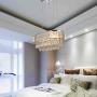 Oval Crystal Chandelier Lighting L23.6''x W11.8''x H12.6'', 3-Tier Adjustable Crystal Hanging Ceiling Light for Kitchen Island Living Room Bedroom, K9 Crystal 11-Light G9