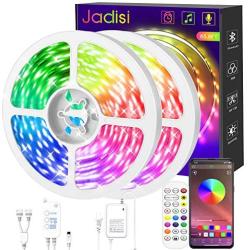 Jadisi 65.6ft Led Strip Lights, Ultra Long RGB Led Light Strips Music Sync SMD5050 Led Tape Lights Flexible Color Changing APP Controller, 24 Key Remote Led Lights for Bedroom, Home Decoration