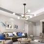 Sputnik Chandelier Mid Century Modern Industrial E26 LED Pendant Lighting Chandeliers Ceiling Light Fixture Black and Gold Light for Living Room,Kitchen,Bedroom,Dining Room and Farmhouse