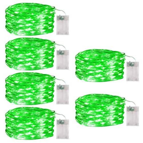 96ft Green LED String Light Battery Operated Fairy String Light Indoor Starry Copper Wire Lights with Timer Setting for Bedroom, Patio, Garden, Party, Christmas Outdoor Decoration