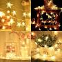 TURNMEON 33 Ft 100 Led Stars String Lights with Timer, Waterproof Star Fairy Lights 8 Modes Remote Control Fairy String Lights Decoration Fairy Lights for Bedroom Home Party Decor(Warm White)
