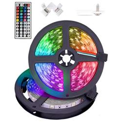 SHINESTAR 32.8FT LED Strip Lights with Remote, 5050 RGB Color Changing Light Strips, Dimmable, Flexible LED Tape Light for Teenage Girls Bedroom, TV, Desk, Kitchen, Home Decoration, Bar(Indoor use)