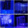 Lampmall Curtain Icicle Light Blue 300LED Window Curtain String Light with Remote Wedding Backdrop Lighting Bedroom String Fairy Lights Dimmable for Living Room Garden Parties, 9.8ft9.8ft