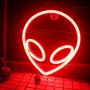 Wanxing Alien Neon Signs LED Neon Wall Sign Red Neon Lights for Bedroom Kids Room Hotel Shop Restaurant Game Office Wall Art Decoration Sign Party Supply Gift (Red)