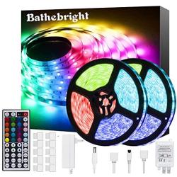 Bathebright Led Strip Lights 32.8ft, RGB Led Lights with Remote Color Changing for Room, Bedroom, TV Backlight, Kitchen