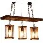 Ladiqi Industrial Vintage Island Light 3 Lights Hanging Pendant Lighting Wooden Chandelier for Kitchen Bar Restaurant Dining Room Table