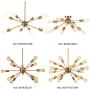VINLUZ Modern Sputnik Chandelier 12 Light Brushed Brass Mid Century Pendant Lighting Rustic Ceiling Lights Fixtures for Dinning Room Kitchen Foyer