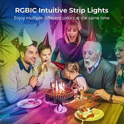 MINGER RGBIC LED Strip Lights, Music Sync Bluetooth Lights with Phone App Control and 5050 LEDs, Water Resistant for Party, Room, Bedroom, TV, Gaming, 16.4ft