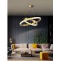 Modern Gold Chandeliers LED 2 Rings Pendant Light Adjustable Stainless Steel Ceiling Light Fixture for Living Room Dining Room Bedroom