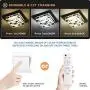 Modern Crystal Ceiling Light with Dimmable Remote Control, Stainless Steel Luxury Flush Mount LED Chandeliers Ceiling Light Fixture, Ideal for Dining Room, Bedroom, Hallway, Living Room