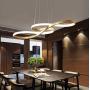 LED Chandelier Dining Room Island Ceiling Pendant Light Dimmable 3000K-6500K Remote Acrylic Half Flush Mount Lighting Fixtures, Modern Designer Height Adjustable Bedroom Living Room Decor Hanging Lamp