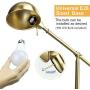 DLLT Metal Floor Lamp, Adjustable Swing Arm Reading Standing Lamp, 9W Modern Pole Light Brass Task Lighting for Living Room, Bedroom, Office, Home Decor, E26 Base, Gold (LED Bulbs Included)